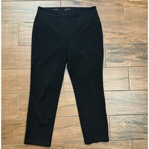 Talbots Women’s Black Bi-Stretch Straight Leg Curvy Flat Front Side Zip Pant 14